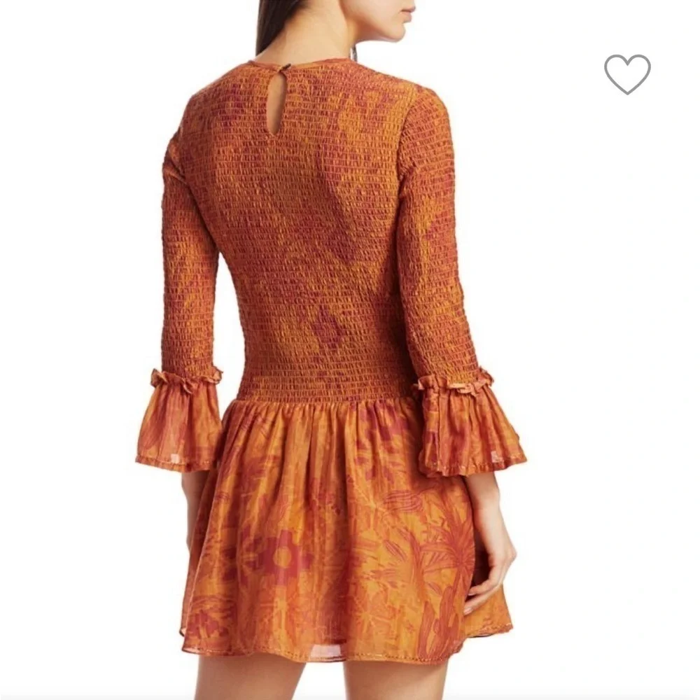 Chufy Orange Aqrequipi Smocked Dress